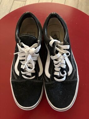 Vans Black and White Old Skool Low Top Sneakers